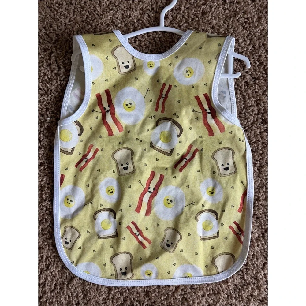 Bapron Baby Made in USA Bacon Eggs Smiley Breakfast Baby Toddler Preschool Apron